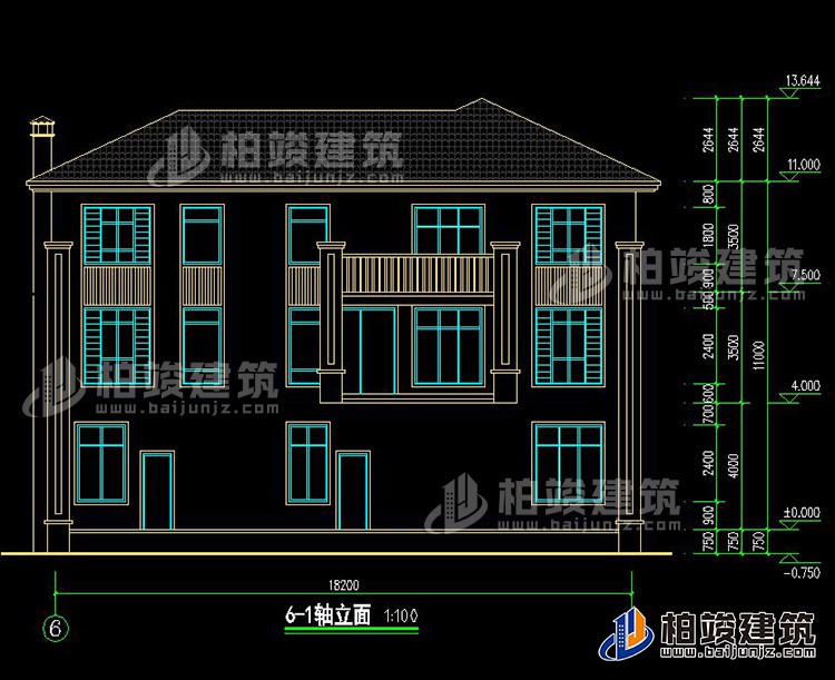 背立面图